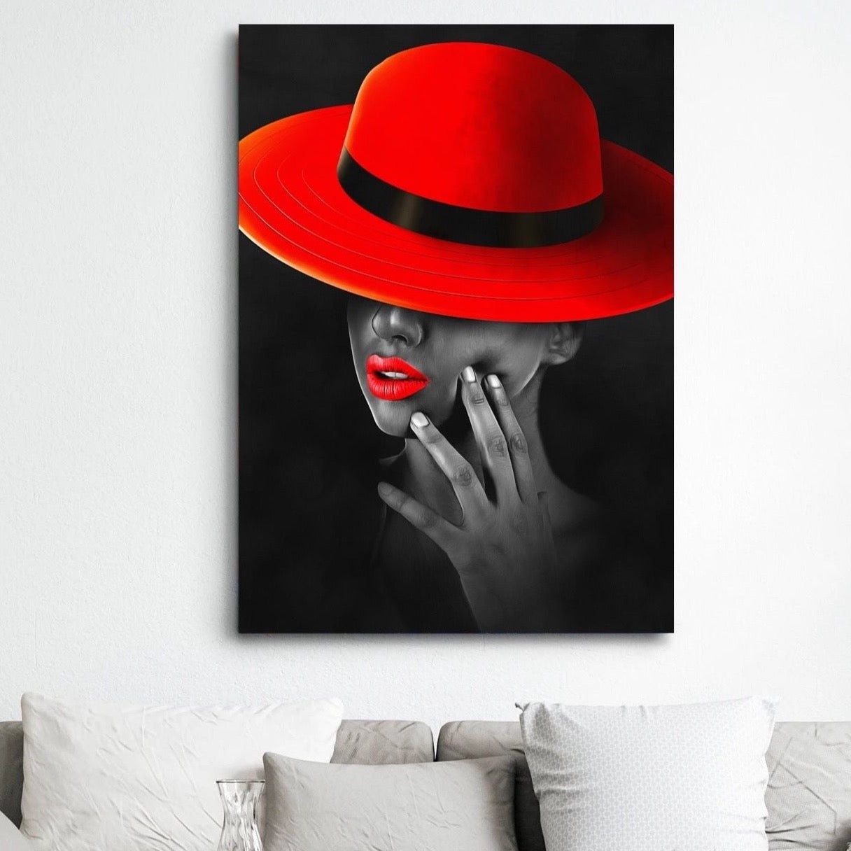 Schilderij She Wears Rouge (Canvas)